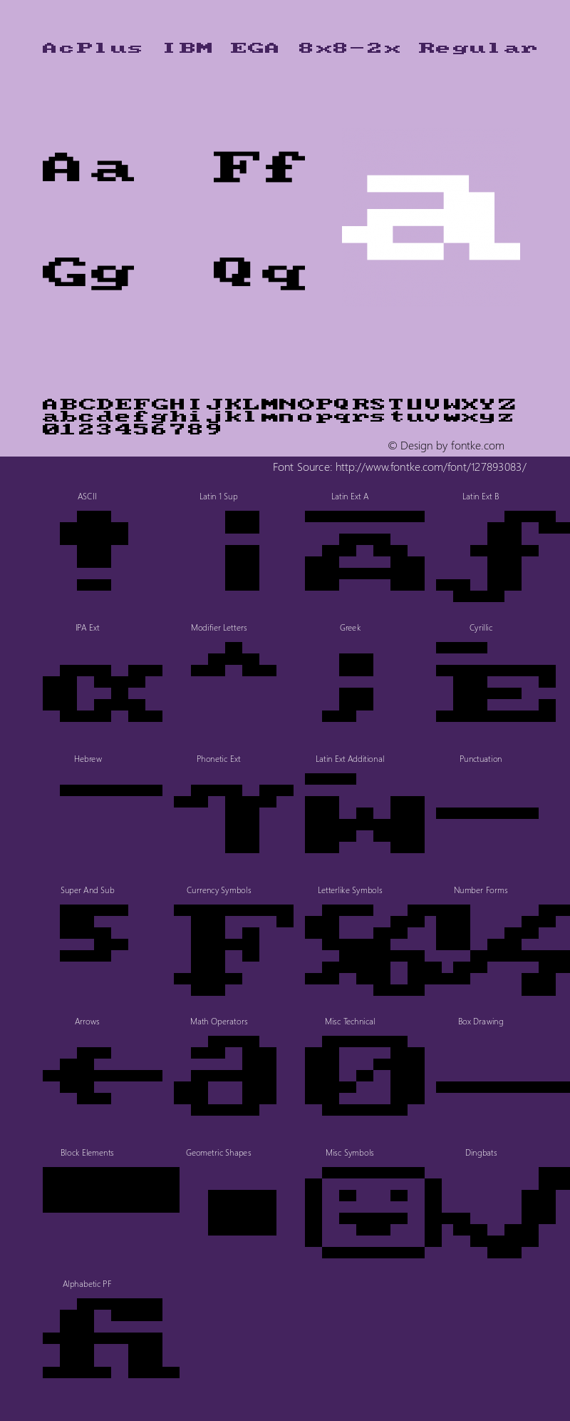 AcPlus IBM EGA 8x8-2x v2.2-2020-11 Font Sample