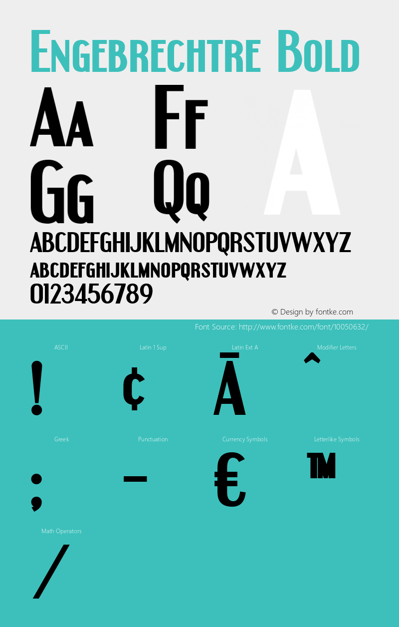 Engebrechtre Bold Version 1.0; 2000; initial release Font Sample