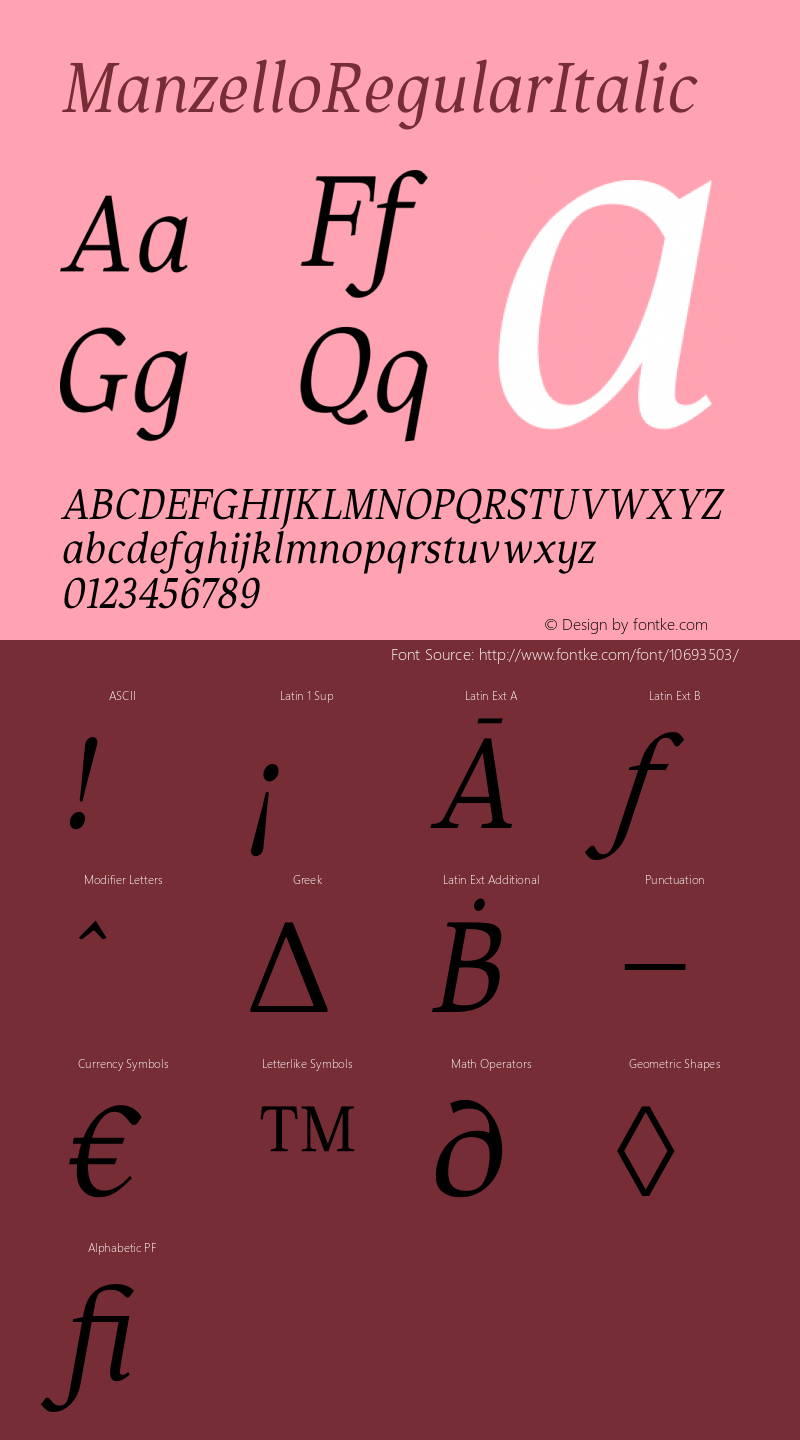 ManzelloRegularItalic ☞ Version 1.000;com.myfonts.easy.tdf.manzello.italic.wfkit2.version.4o69 Font Sample