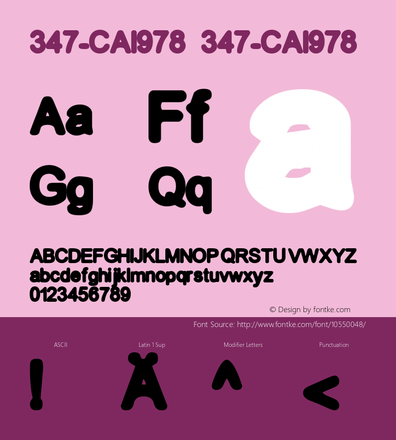 347-CAI978 347-CAI978 Version 3.0 Font Sample