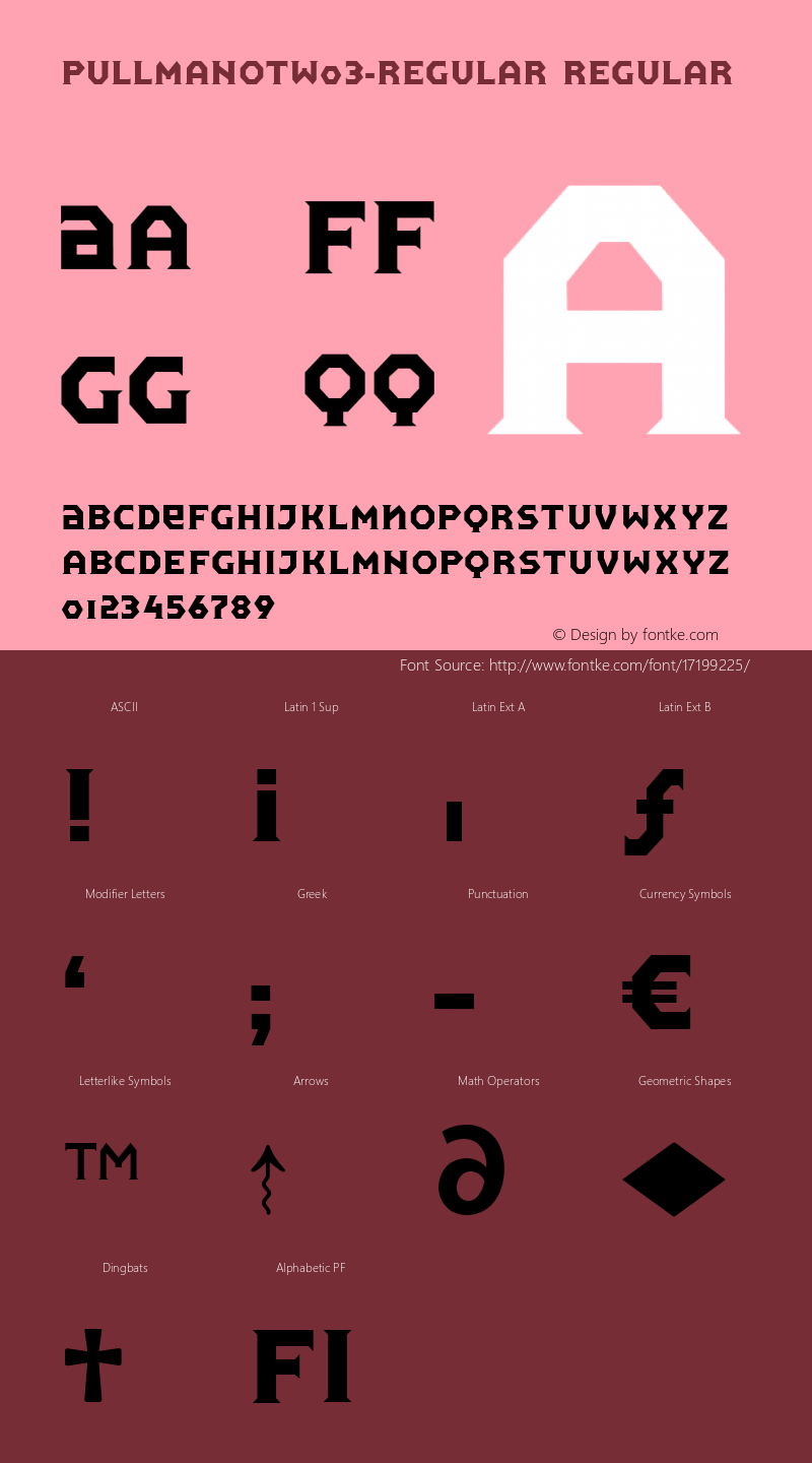 PullmanOTW03-Regular Regular Version 7.504 Font Sample