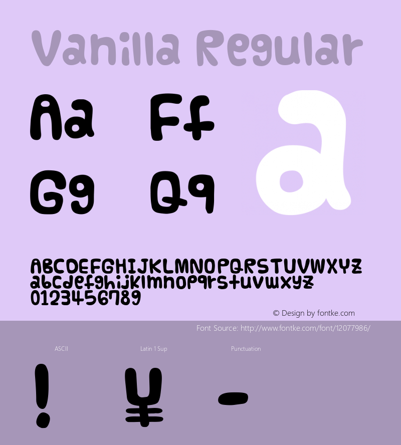 Vanilla Regular Macromedia Fontographer 4.1J 03.10.28 Font Sample