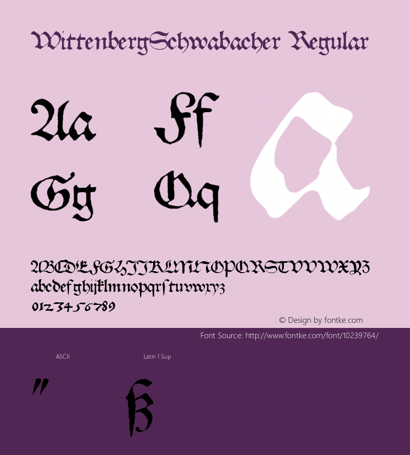 WittenbergSchwabacher Regular 001.000 Font Sample