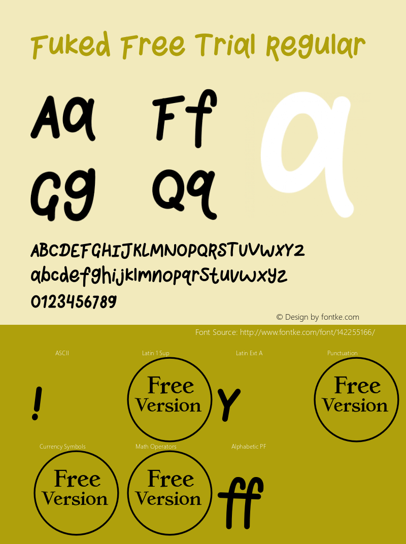 Fuked Free Trial Version 1.00;November 10, 2020;FontCreator 13.0.0.2683 64-bit Font Sample