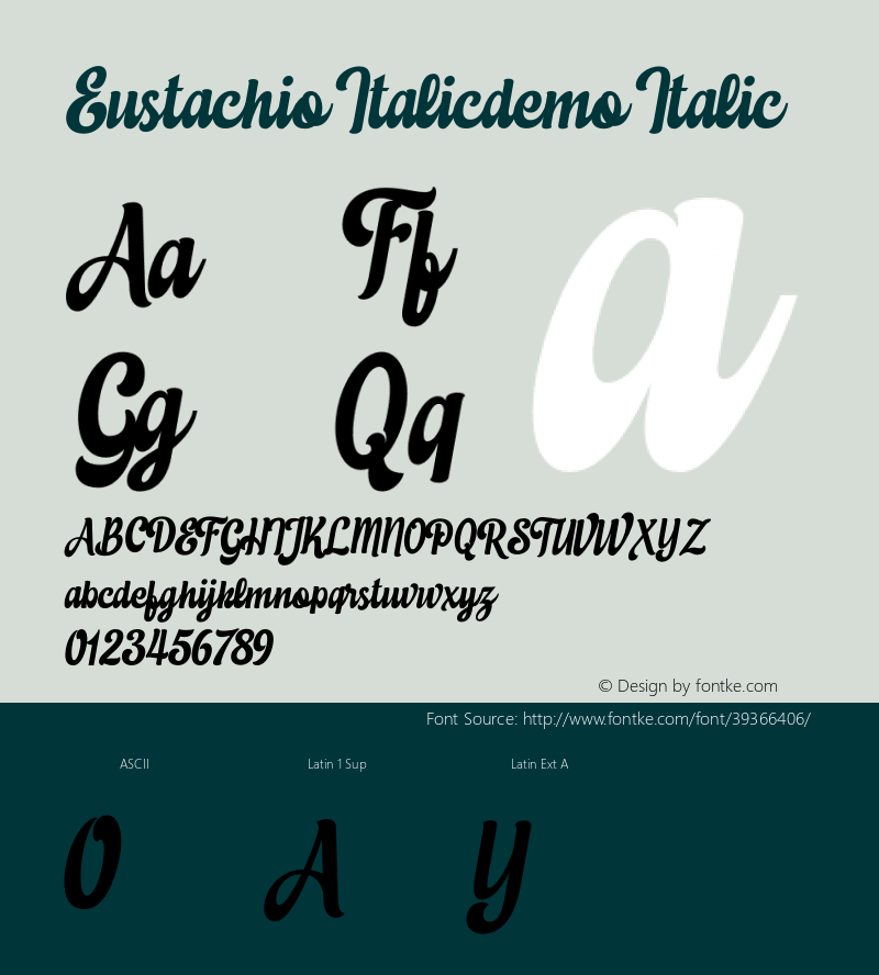 Eustachio Italicdemo Italic Version 1.003;Fontself Maker 3.4.0 Font Sample