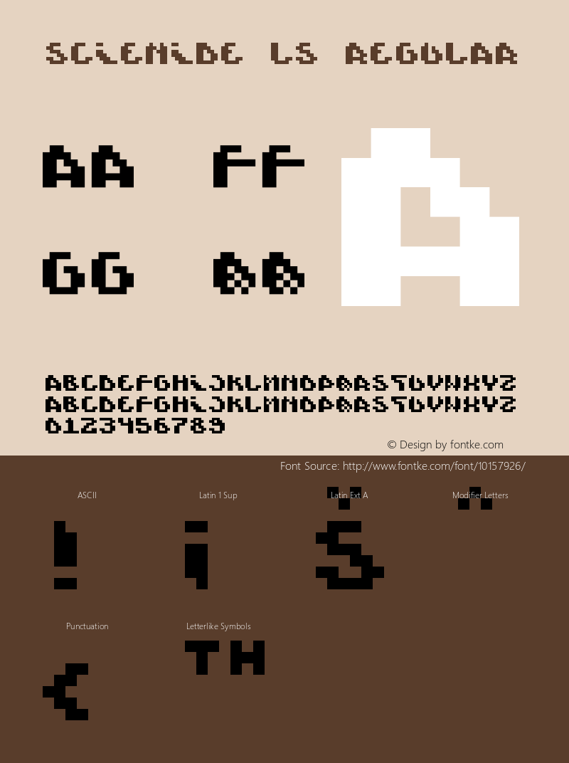 Scienide LS Regular 1.10 Font Sample