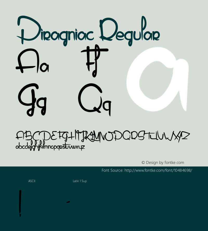 Piragniac Regular Version 001.000 Font Sample