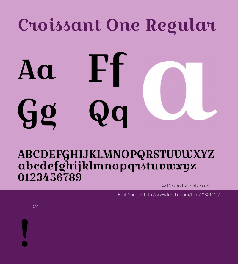 Croissant One Regular  Font Sample