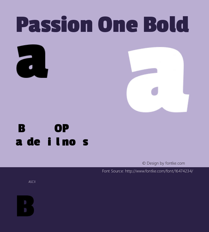 Passion One Bold Version 1.001 Font Sample