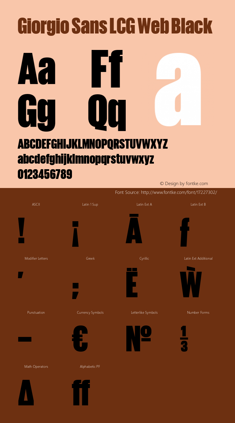 Giorgio Sans LCG Web Black Version 1.001 2012 Font Sample