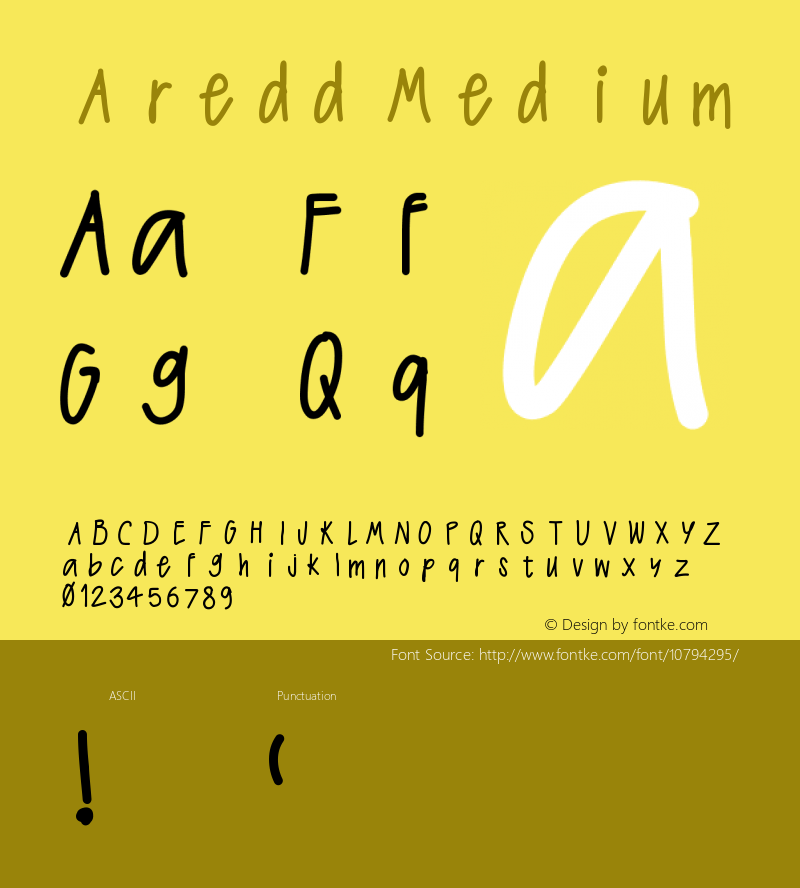 Aredd Medium Version 001.000 Font Sample