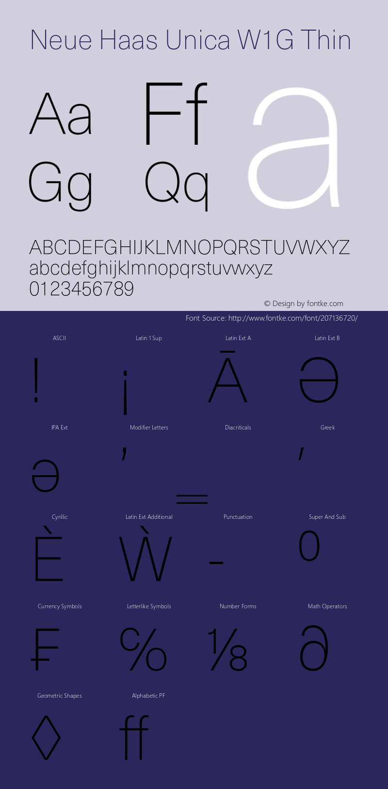 Neue Haas Unica W1G Thin Version 1.00图片样张