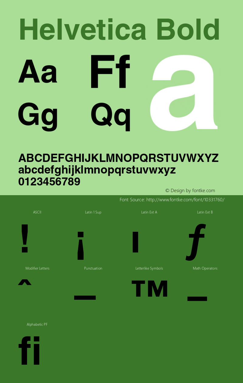 Helvetica Bold 001.007 Font Sample