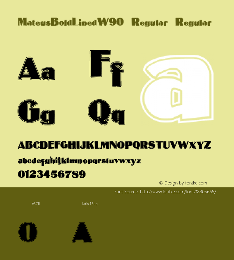 MateusBoldLinedW90-Regular Regular Version 1.00 Font Sample