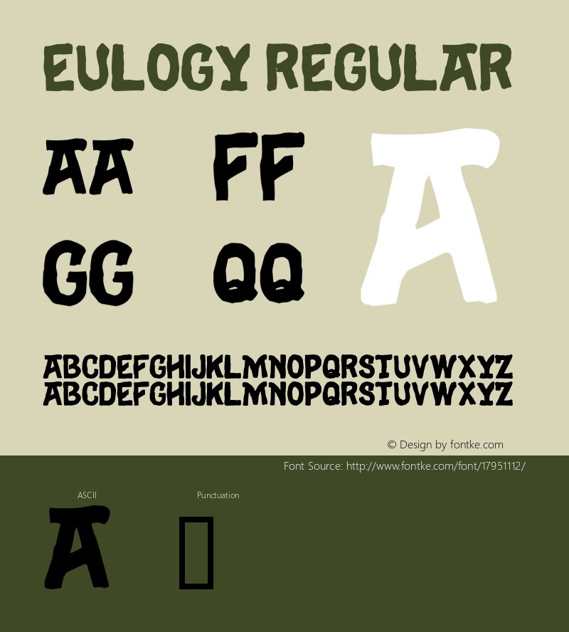 Eulogy Regular 1.8675 Font Sample
