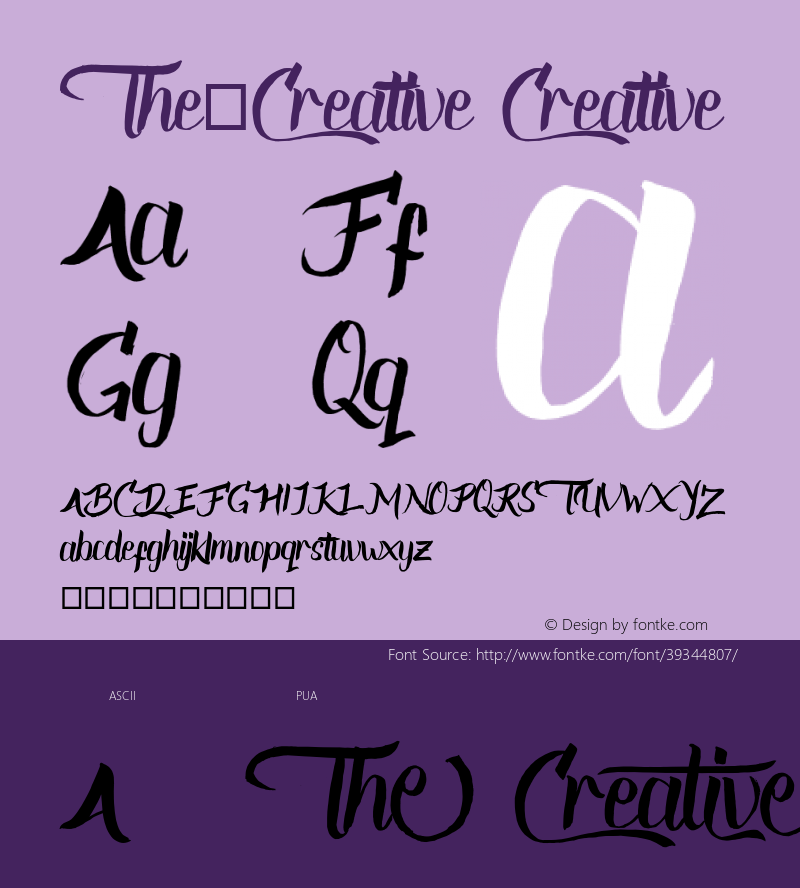 The Creative Version 001.000 Font Sample