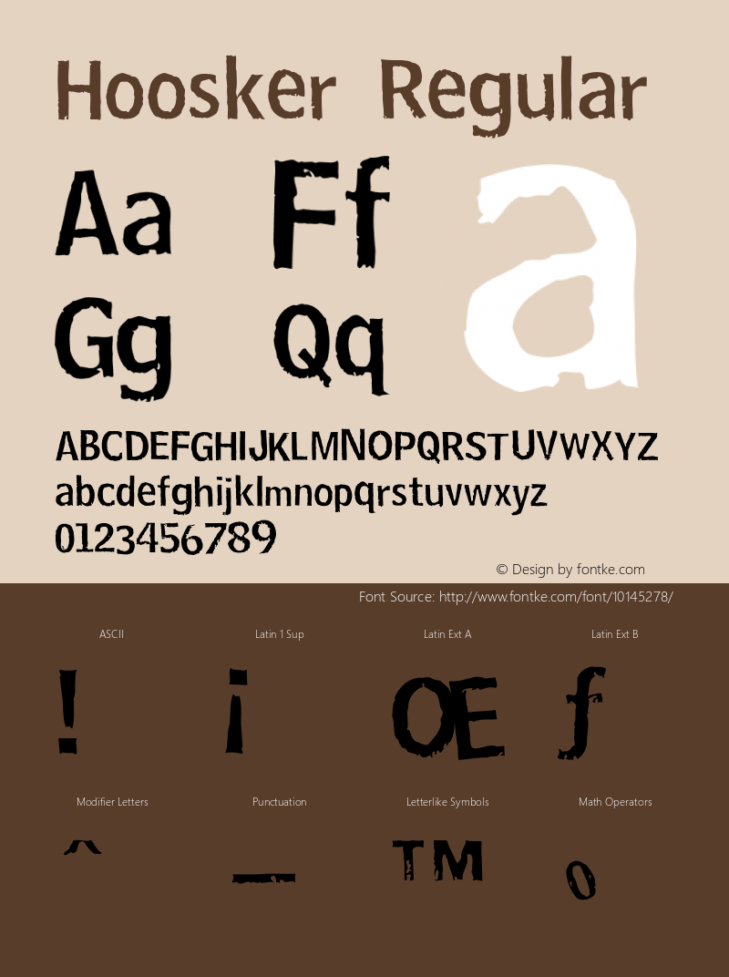 Hoosker Regular Version 001.000 Font Sample