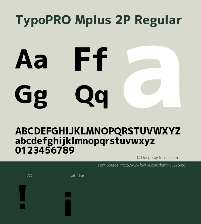 TypoPRO Mplus 2P Regular Version 1.062 Font Sample