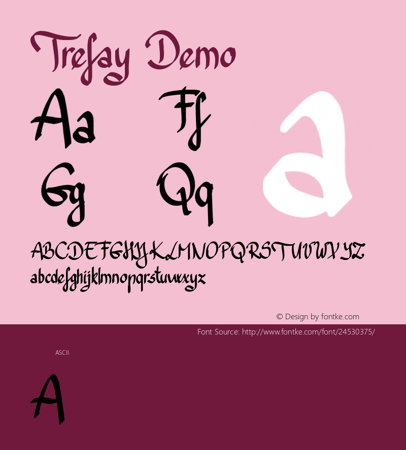 Trefay Demo Version 1.000 Font Sample