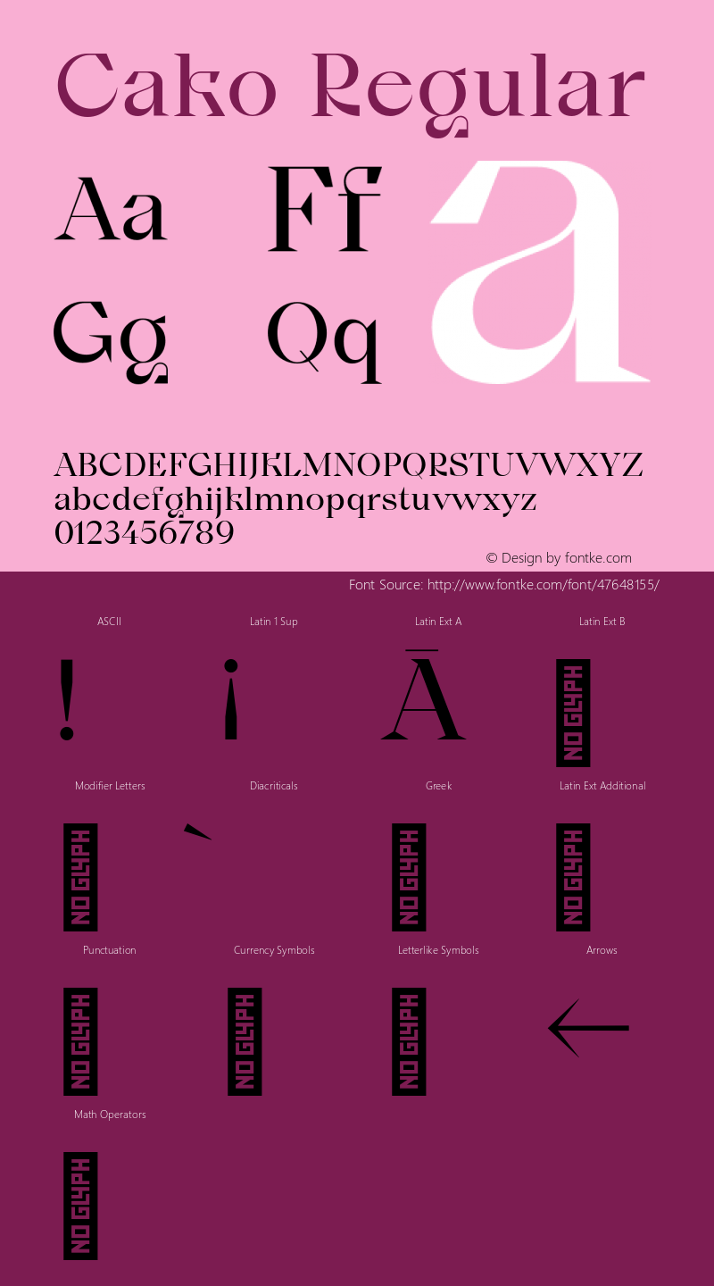 Cako-Regular Version 1.000;PS 001.000;hotconv 1.0.88;makeotf.lib2.5.64775 Font Sample