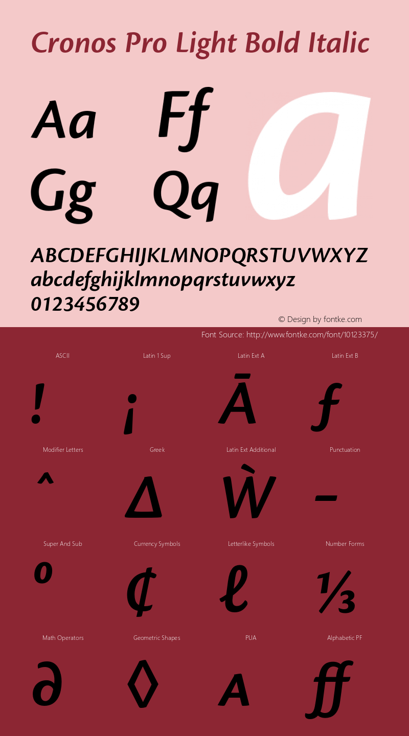 Cronos Pro Light Bold Italic OTF 1.008;PS 001.000;Core 1.0.31;makeotf.lib1.4.1585 Font Sample