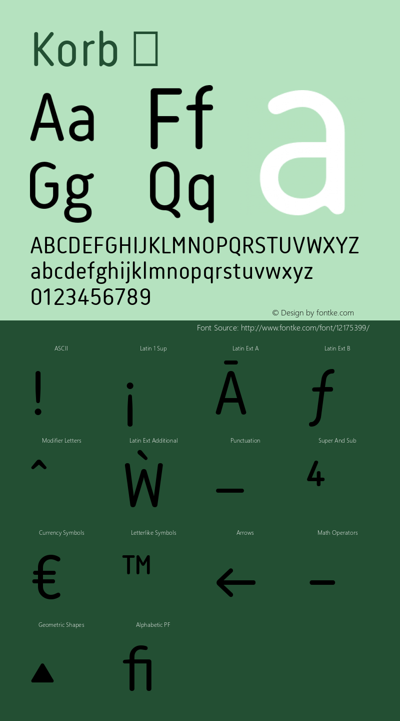 Korb ☞ Version 1.000;com.myfonts.easy.jcfonts.korb.regular.wfkit2.version.4ayP Font Sample