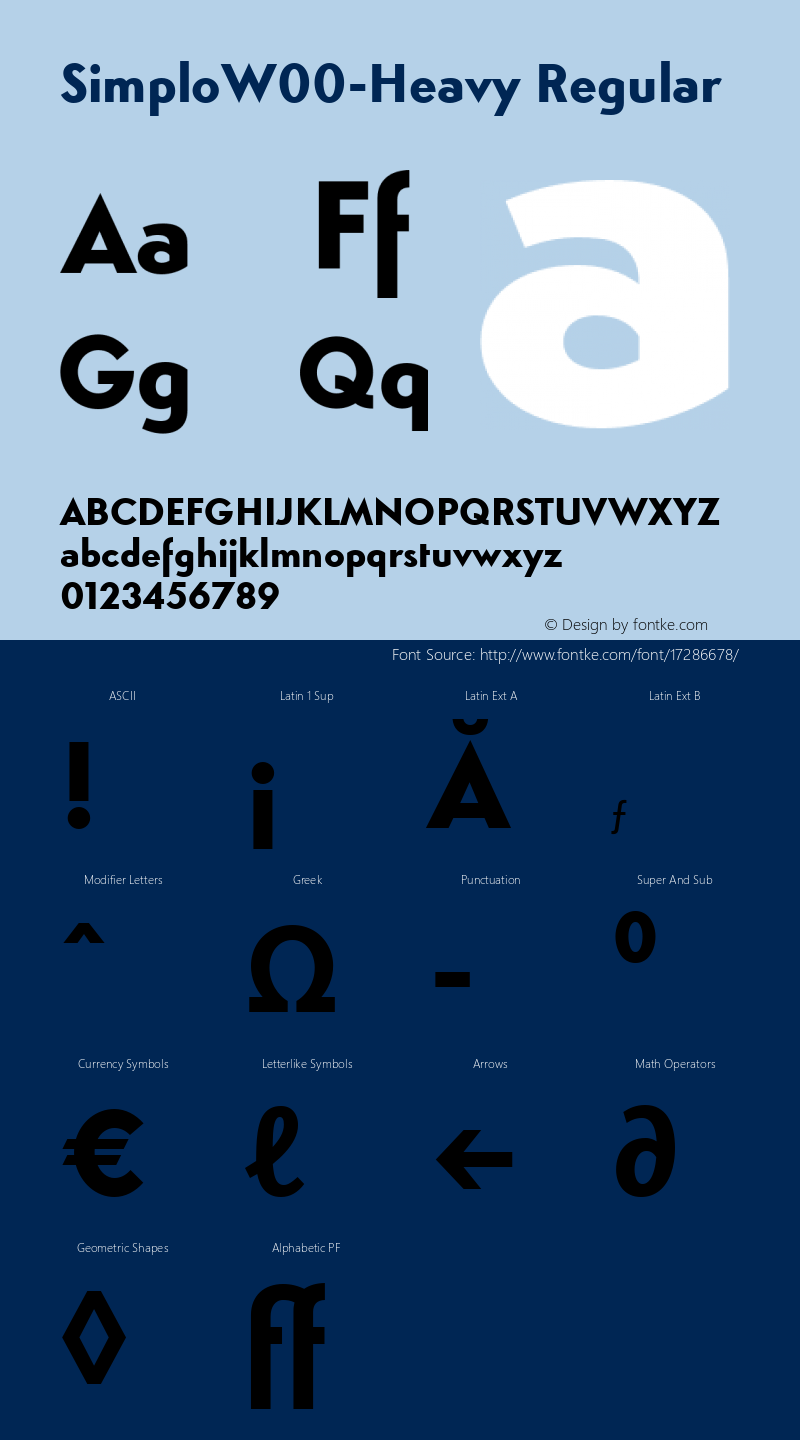 SimploW00-Heavy Regular Version 1.1 Font Sample