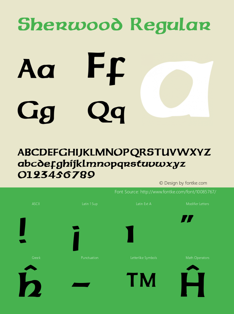 Sherwood Regular Altsys Fontographer 3.5  5/26/92 Font Sample