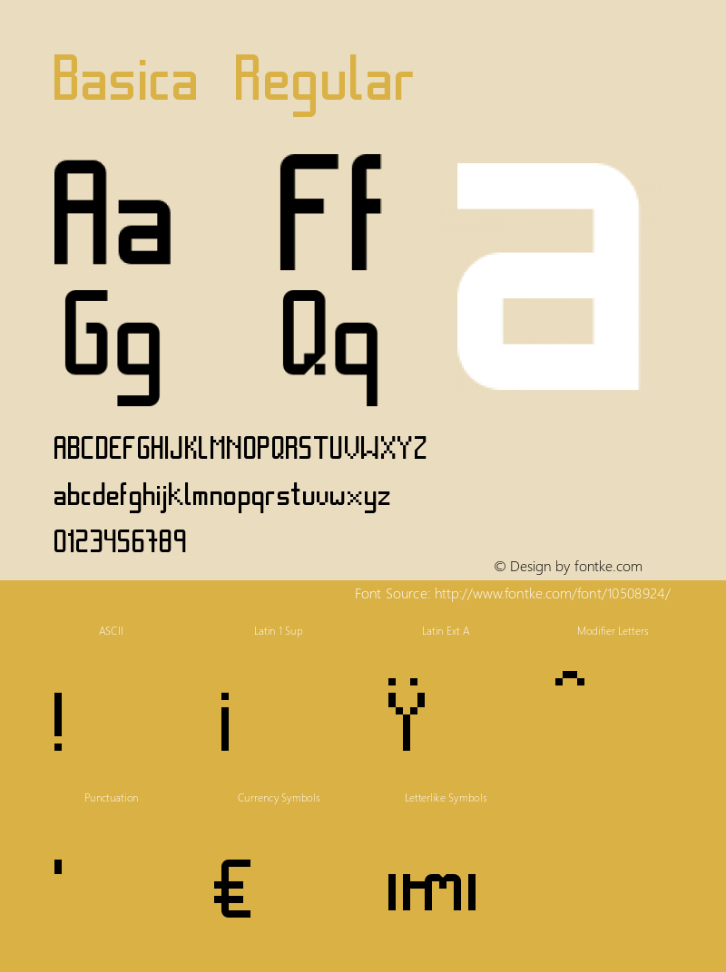 Basica Regular Version 1.004 Font Sample