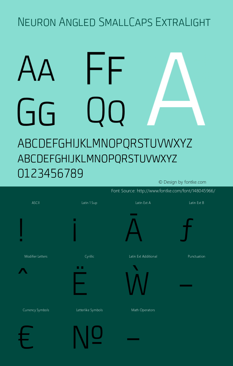 NeuronAngledSC-Xl Version 1.000 | wf-rip DC20130920 Font Sample