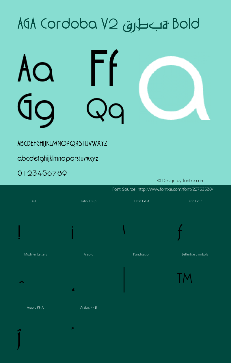 AGA Cordoba V2 قرطبة Bold Version 2.000 2010 initial release Font Sample