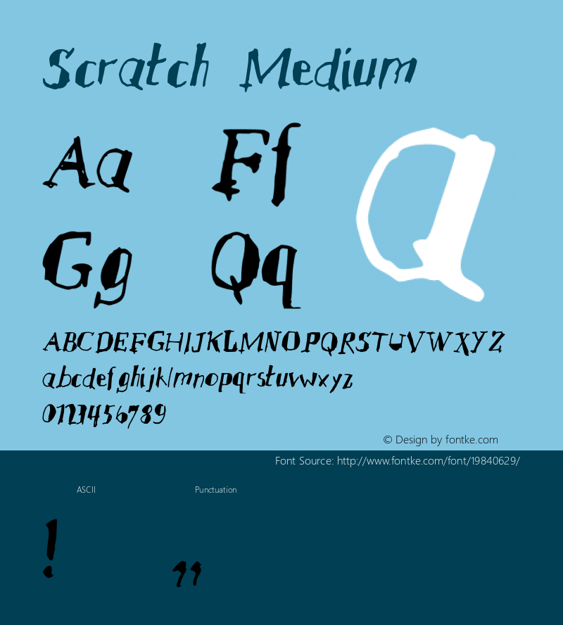 Scratch Version 001.000 Font Sample