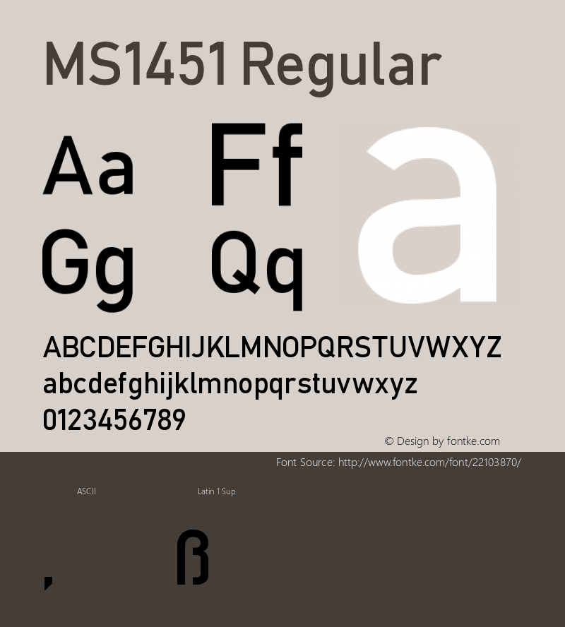 MS1451 Version 0.805 Font Sample