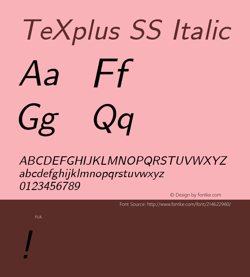 TeXplus SS Italic 1998; 1.0, initial release图片样张