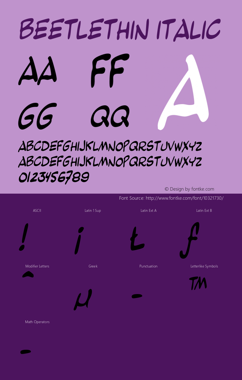 BeetleThin Italic Collection Copyright (c)1997 Expert Software, Inc. Font Sample