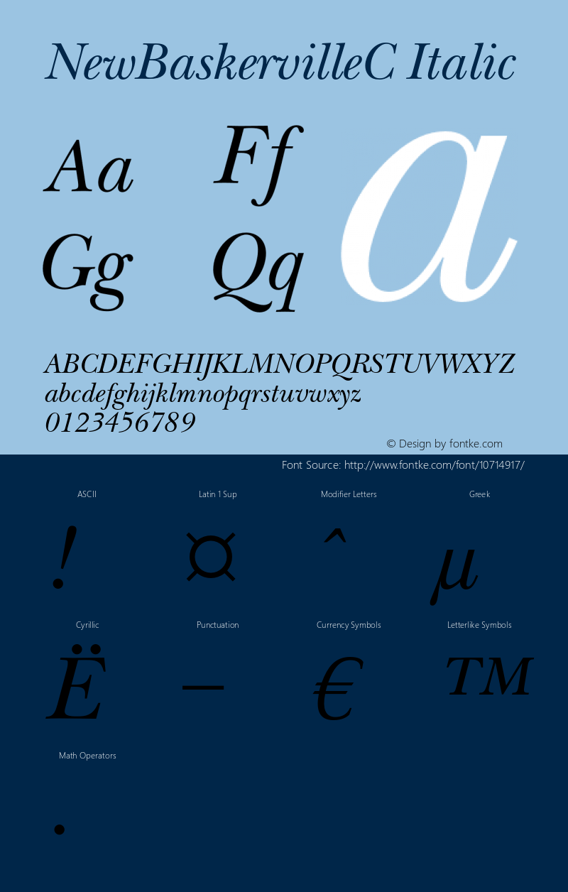 NewBaskervilleC Italic OTF 1.0;PS 001.000;Core 116;AOCW 1.0 161 Font Sample