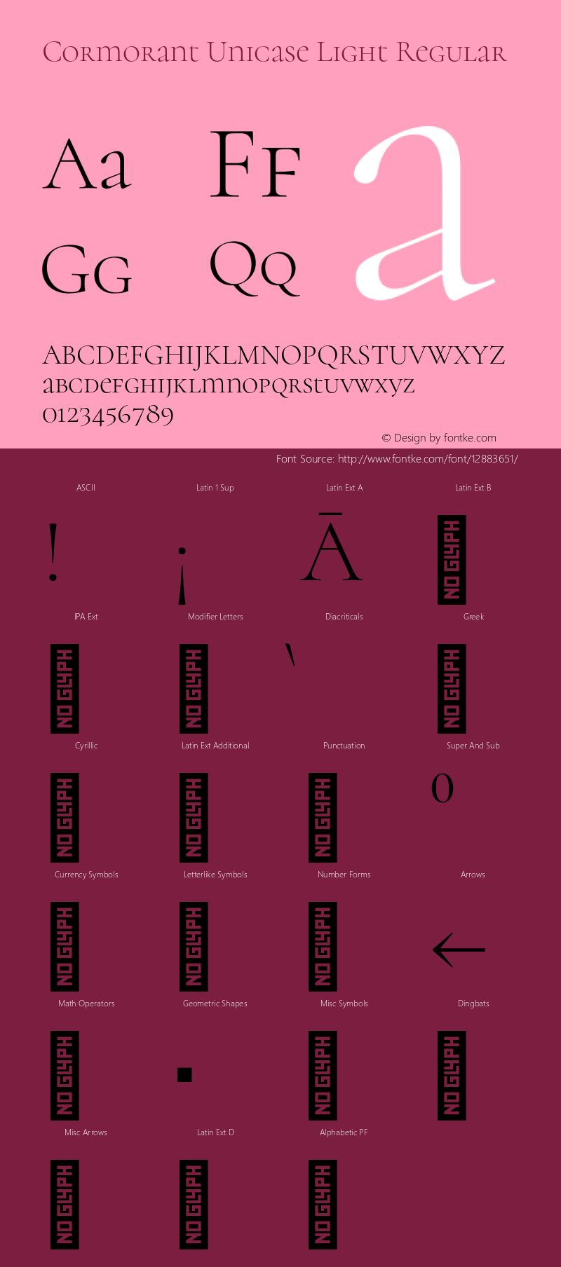 Cormorant Unicase Light Regular Version 1.000;PS 002.000;hotconv 1.0.88;makeotf.lib2.5.64775 Font Sample