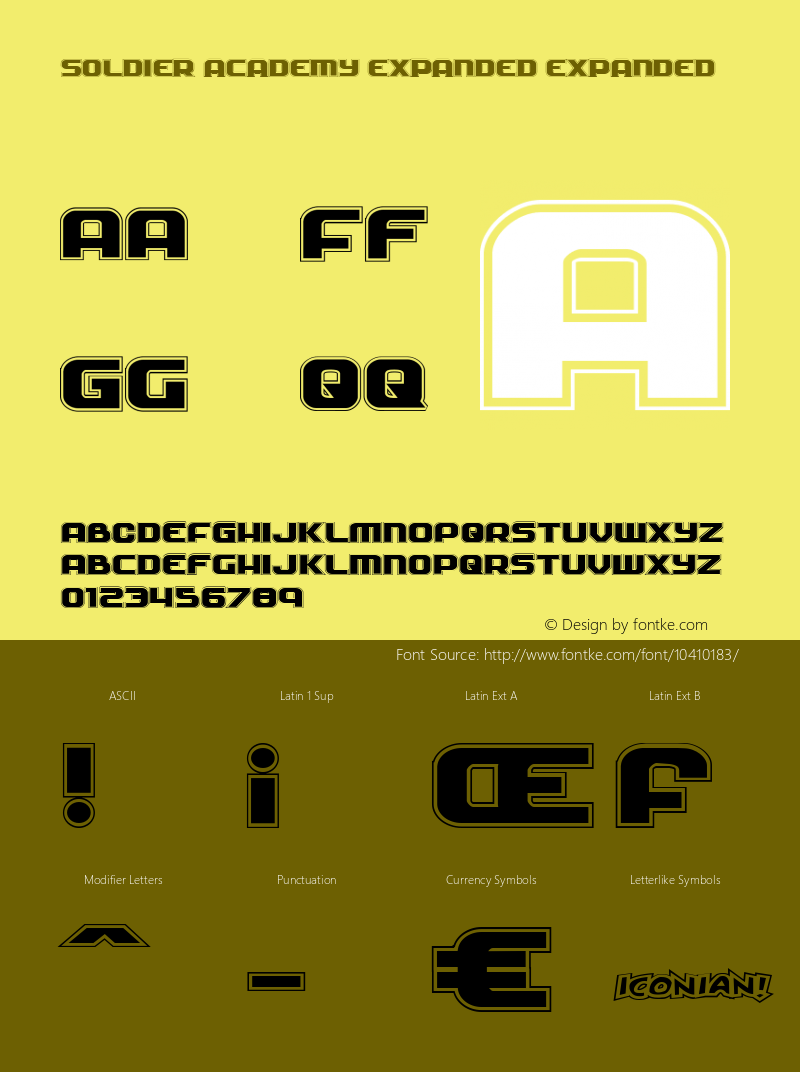 Soldier Academy Expanded Expanded 001.000 Font Sample