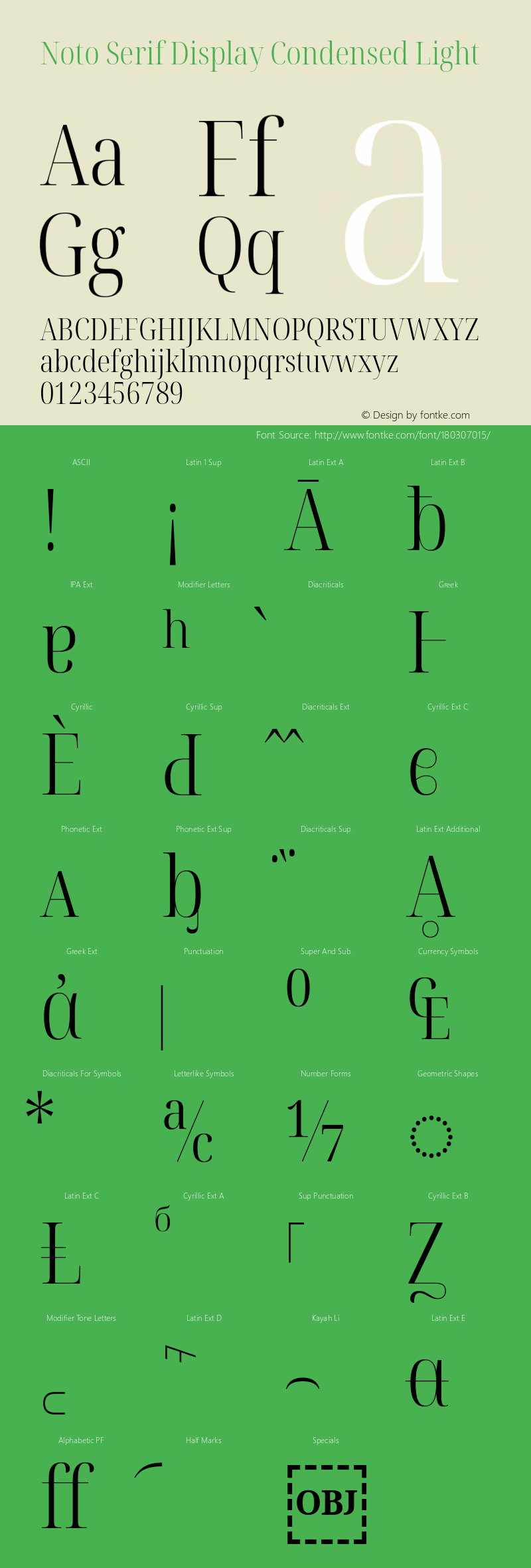 Noto Serif Display Condensed Light Version 2.002; ttfautohint (v1.8.2)图片样张