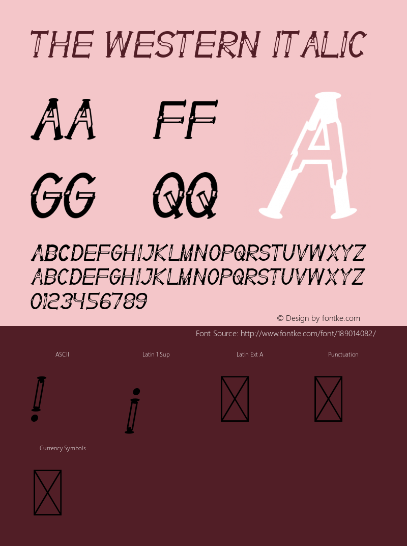 The Western Italic Version 1.004;Fontself Maker 3.5.4图片样张