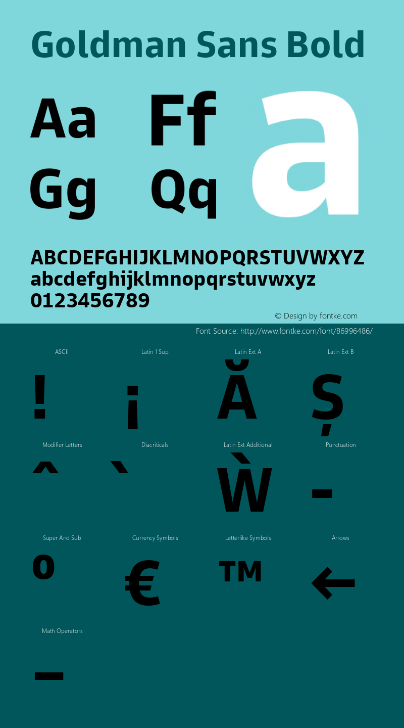 Goldman Sans Bold Version 1.100 Font Sample