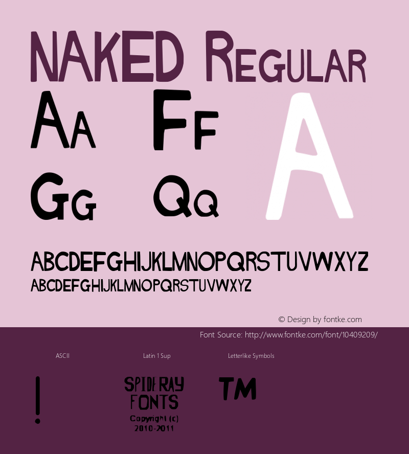 NAKED Regular Version 2.000 Font Sample