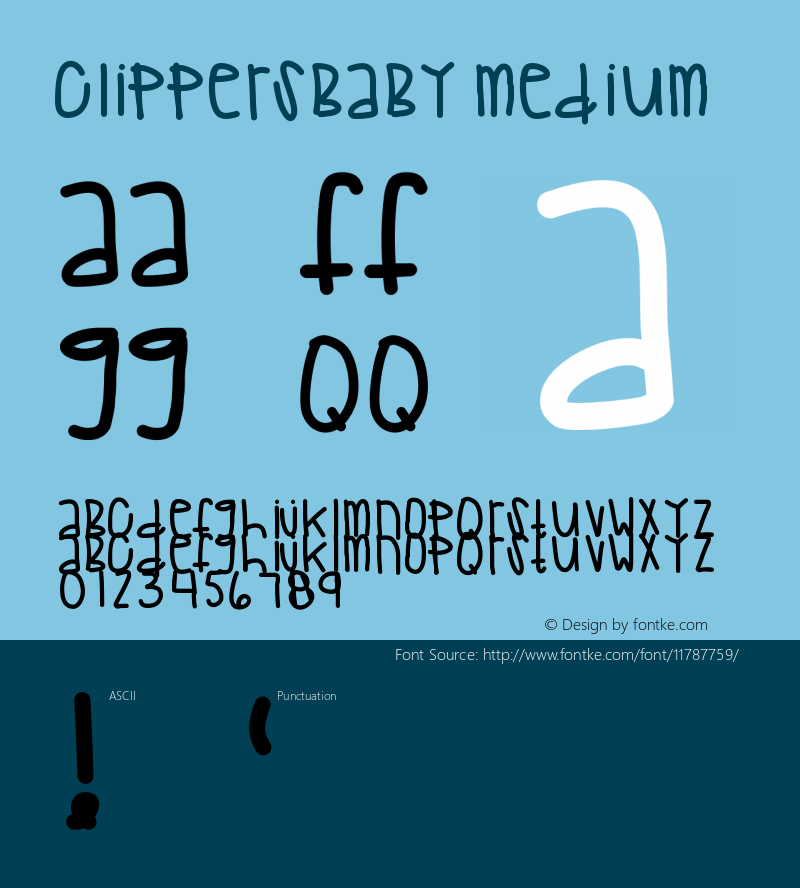 ClippersBaby Medium Version 001.000 Font Sample