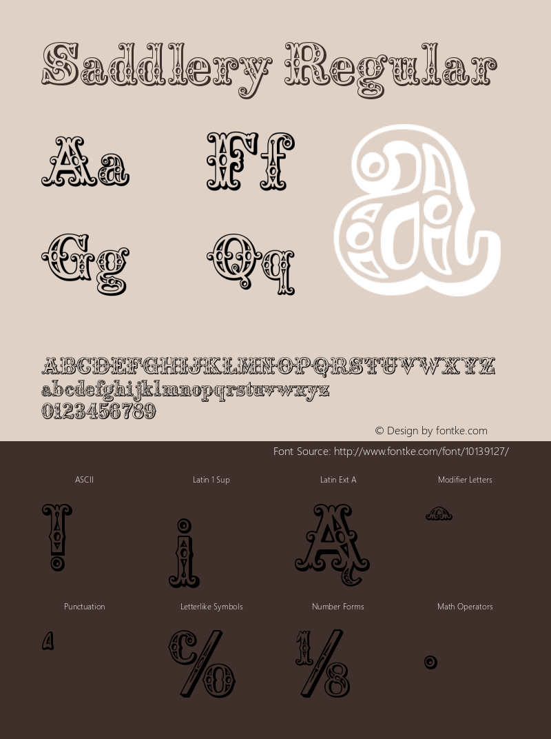 Saddlery Regular 1.003 Font Sample