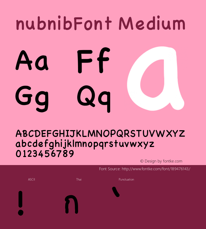 nubnibFont Version 001.000图片样张