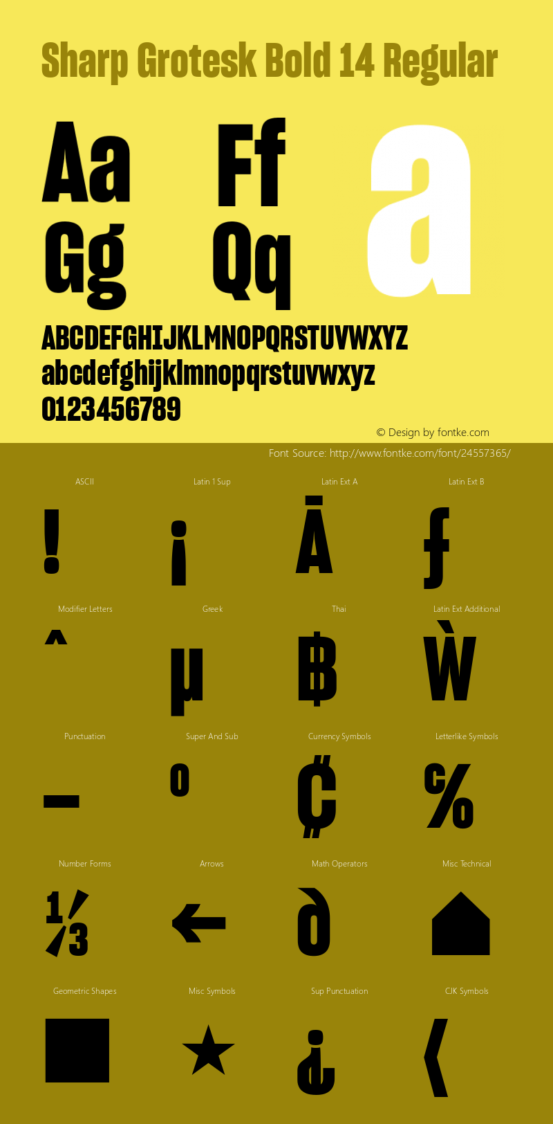 Sharp Grotesk Bold 14 Regular Version 1.001;PS 1.000;hotconv 16.6.51;makeotf.lib2.5.65220 Font Sample