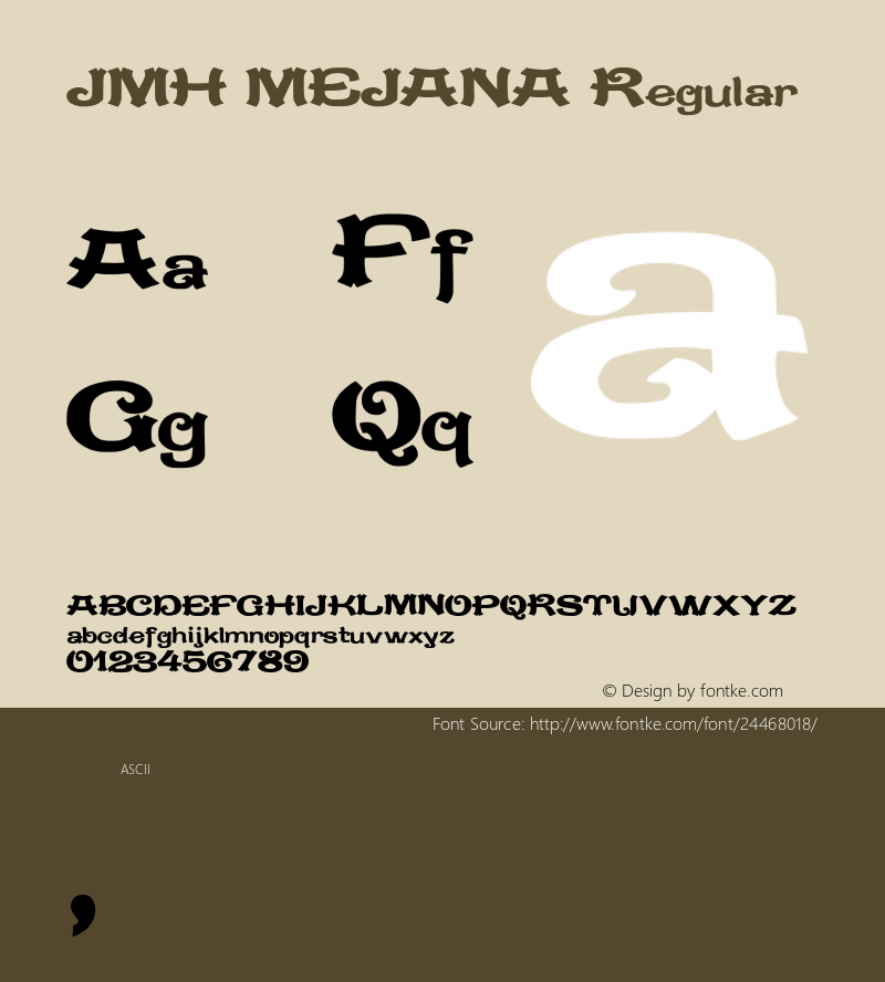 JMHMEJANA-Regular Version 1.000 Font Sample