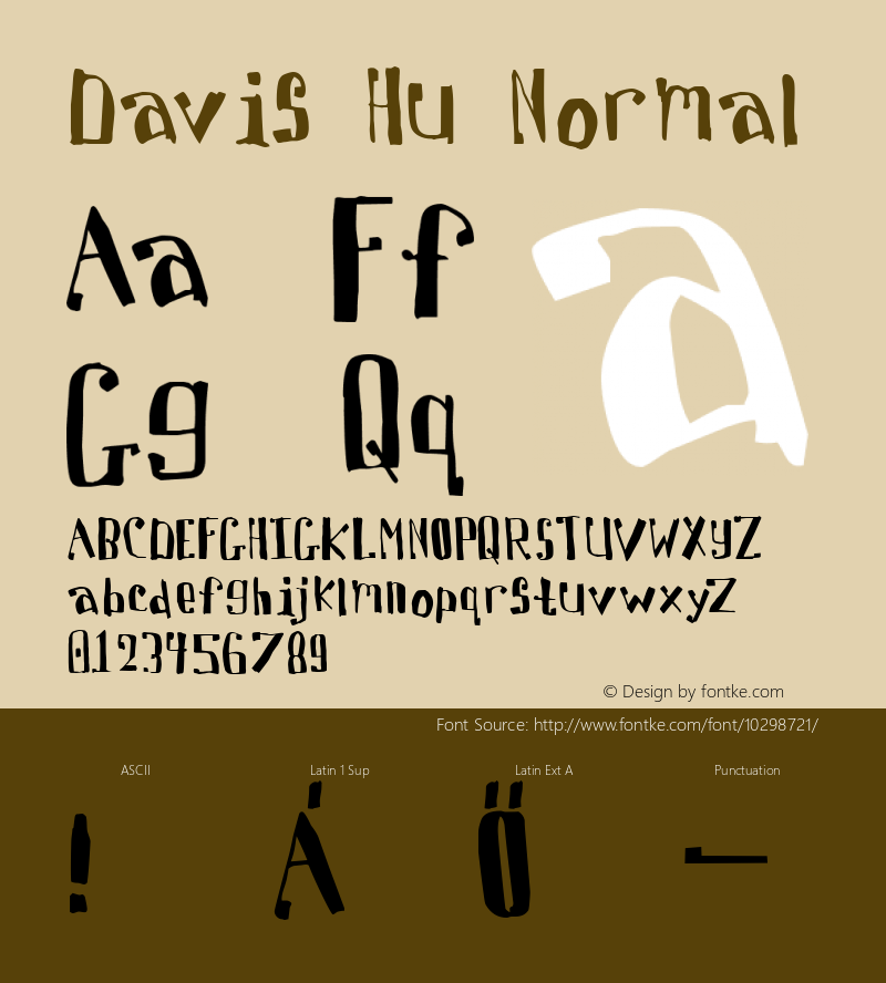 Davis Hu Normal Version 1 - Fourth Of July 1997 Font Sample