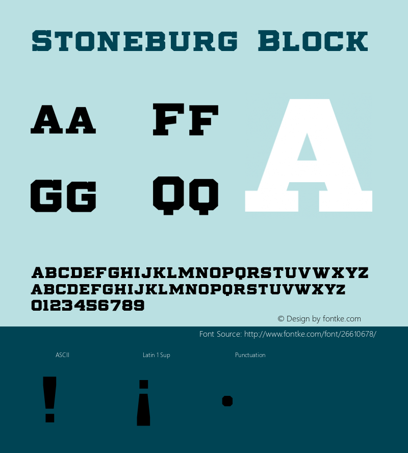 Stoneburg Block Version 1.000;PS 001.000;hotconv 1.0.88;makeotf.lib2.5.64775 Font Sample