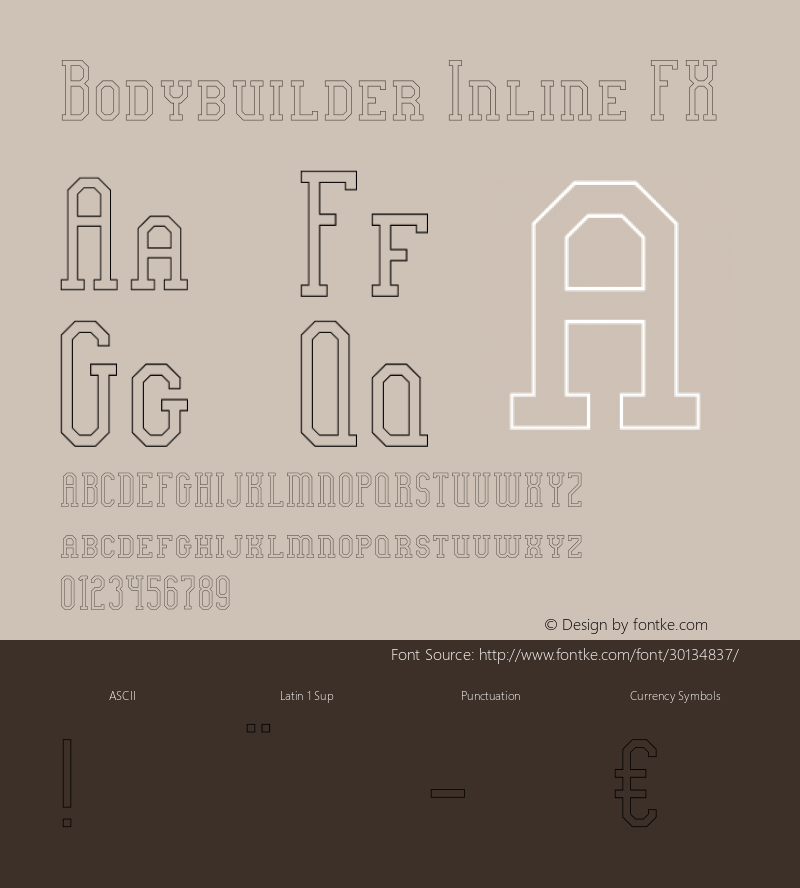 Bodybuilder Inline FX Version 1.00;May 22, 2019;FontCreator 11.5.0.2430 64-bit Font Sample